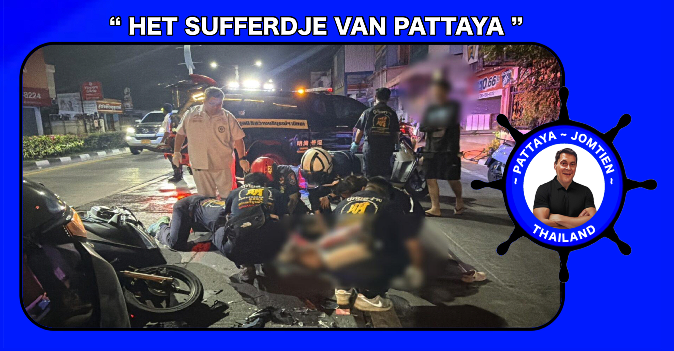Dronken vrouw in Pattaya had beter in bed kunnen liggen dan met haar kinderen op de motor te stappen.