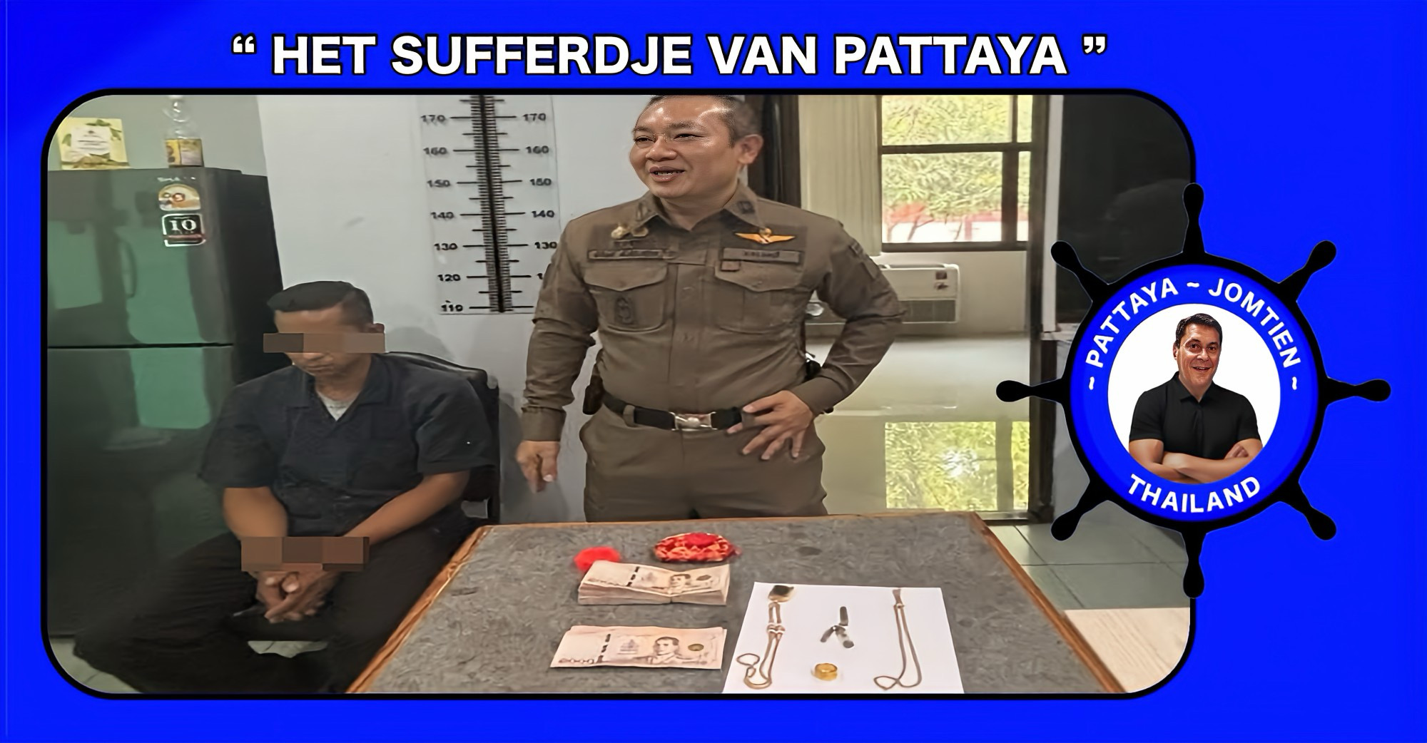 Onderhoudsmedewerker gearresteerd in Na Jomtien (Pattaya) na diefstal van meer dan 500.000 baht uit hotelkamer