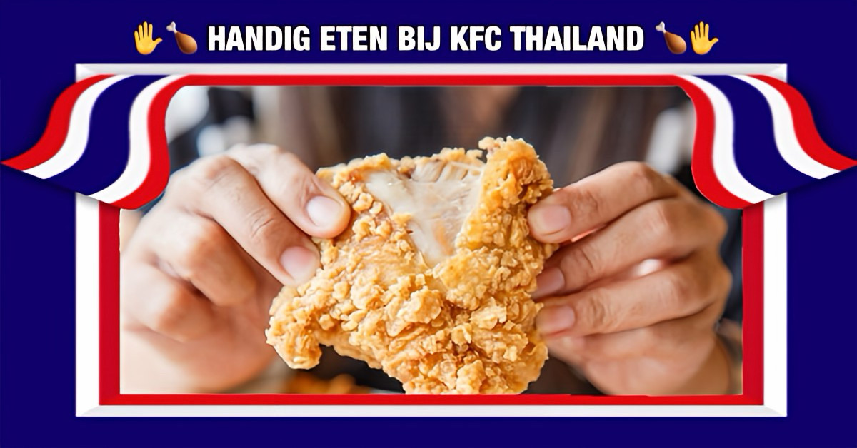 KFC Thailand vraagt klanten om met hun handen te eten om het plastic gebruik te minderen