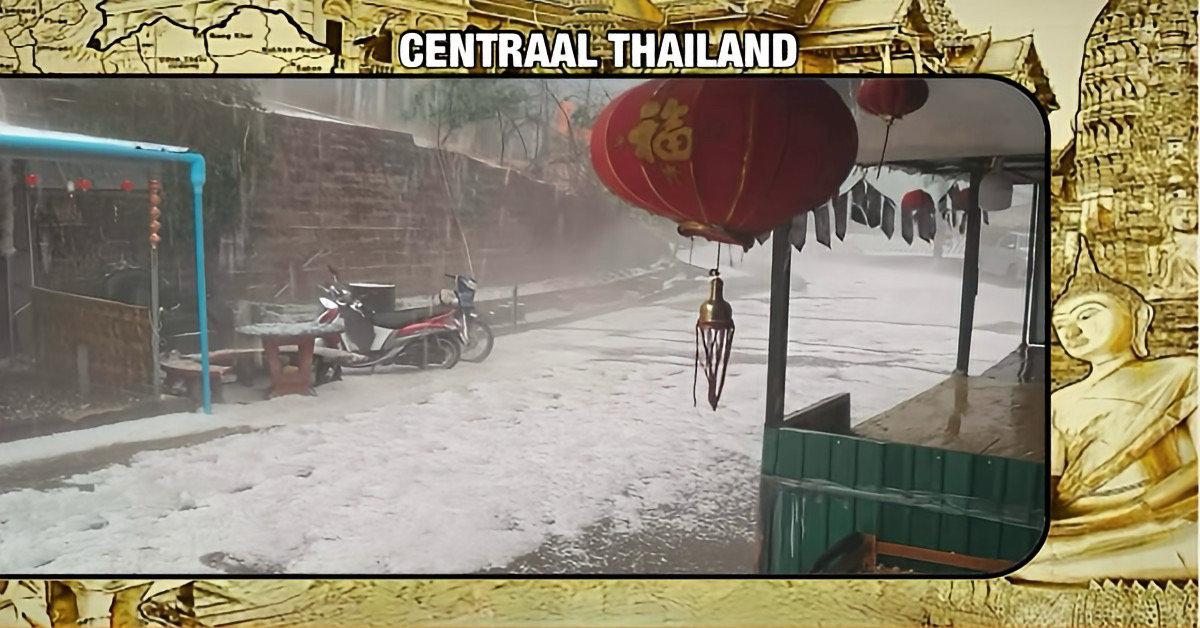 Centraal Thailand verrast met hagelbuien en zomerstormen 