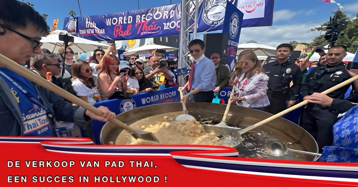 🎥 | Tijdens een Wok‑‘n’‑Roll party in Hollywood gingen binnen één uur 1.338 porties Pad Thai van de hand.