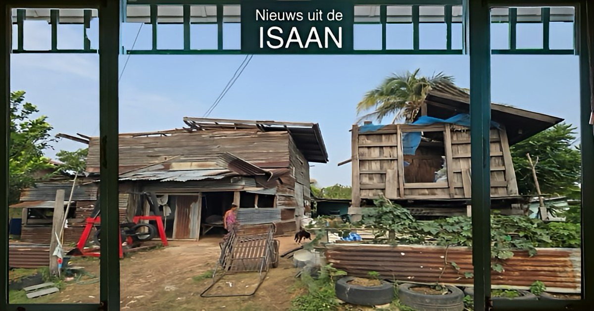 De provincies Nakhon Phanom en Khon Kaen in Noordoost-Thailand zwaar getroffen door opeenvolgende stormen, waarbij één dodelijk slachtoffer was te betreuren.