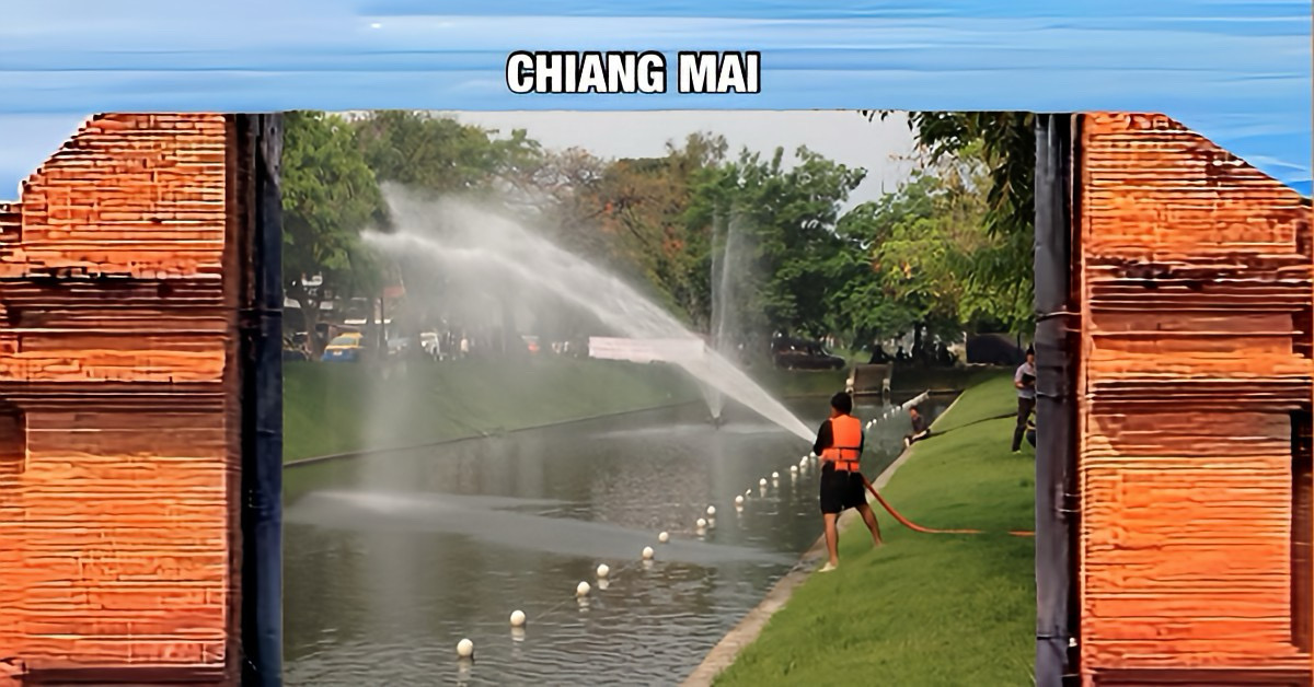 De grachten van het in Noord-Thailand gelegen Chiang Mai zijn “klaar” voor Songkran, spetteren Maar!