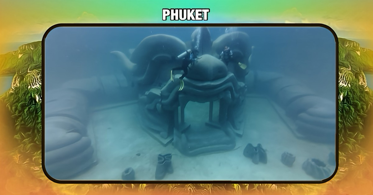 Beleef de onderwatermysterie van Phuket in Zuid-Thailand met nieuwe sculpturen bij Racha Yai.