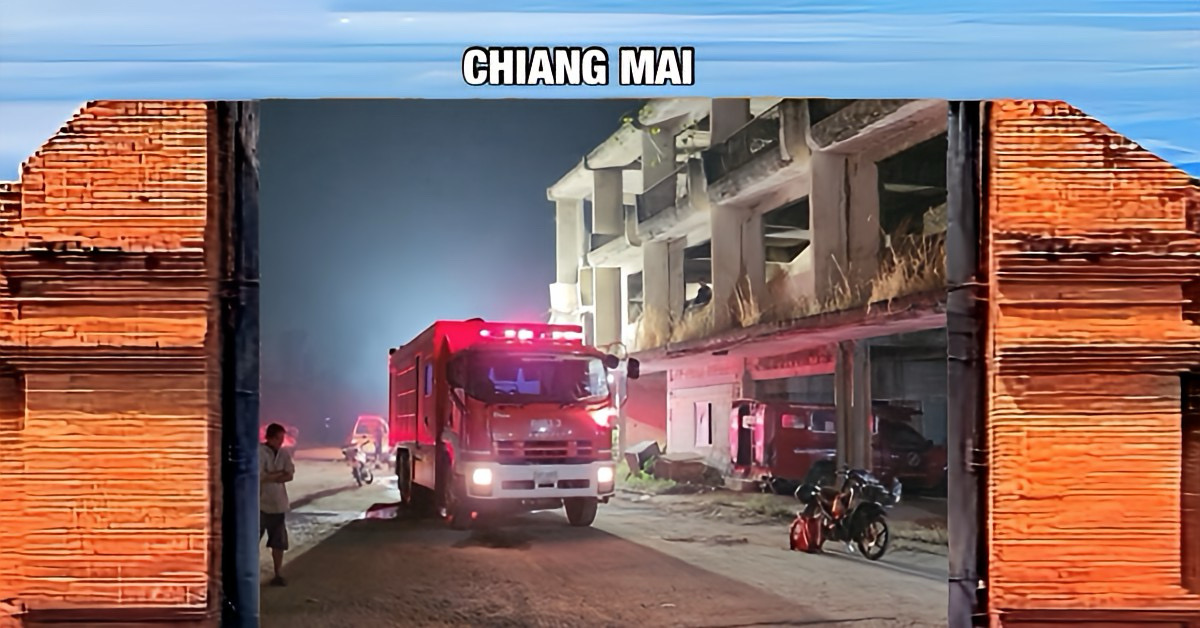 Brand in verlaten gebouw leidt tot schokkende ontdekking in Chiang Mai.