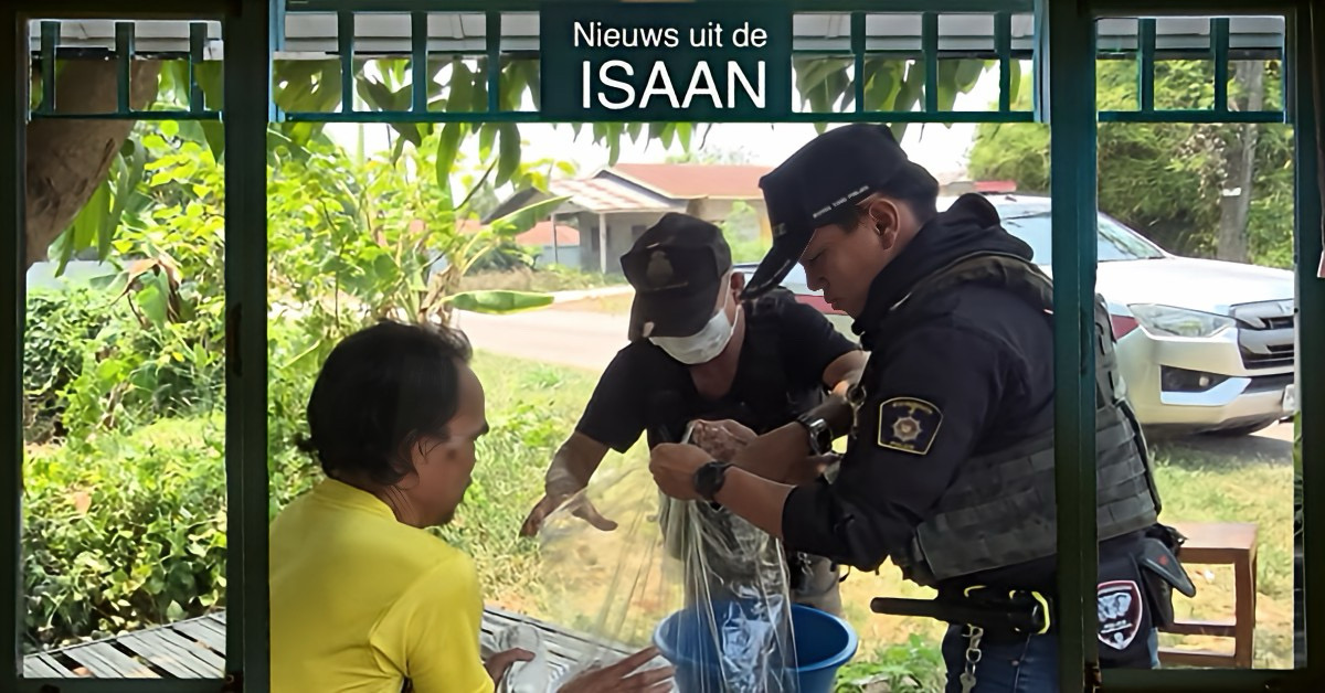 Man in Noordoost-Thailand opgepakt voor het koken van een hondenkadaver