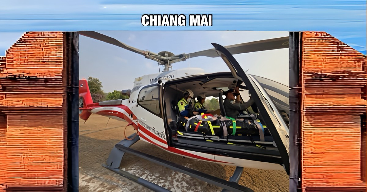 Spectaculaire helikopterredding tijdens Songkran-festiviteiten in Noord-Thailand.