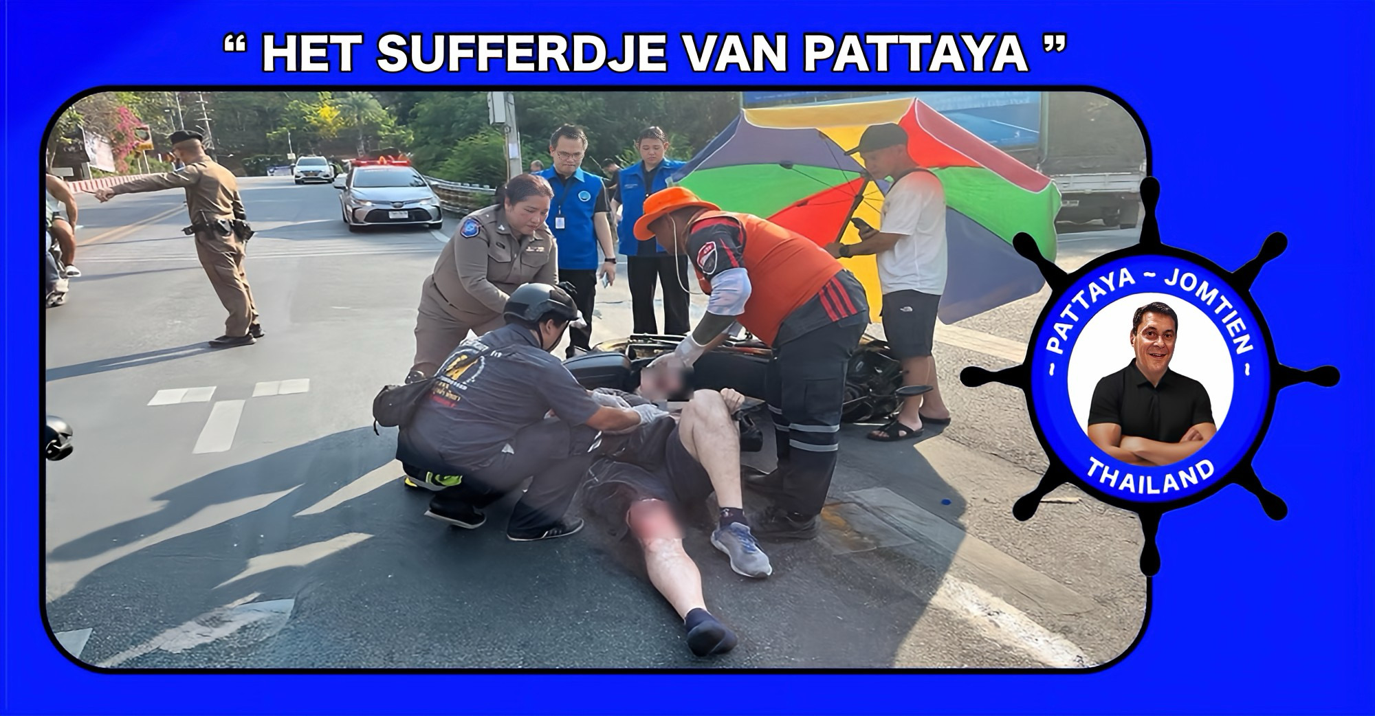 Een Nederlandse toerist raakt ernstig gewond op Pratumnak Road in Pattaya.
