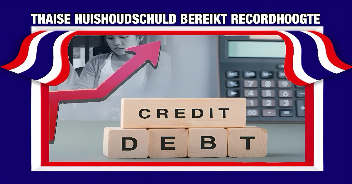 Thailand’s huishoudschuld schoot vorig jaar in het vierde kwartaal omhoog naar 86,7% van het bruto binnenlands product.