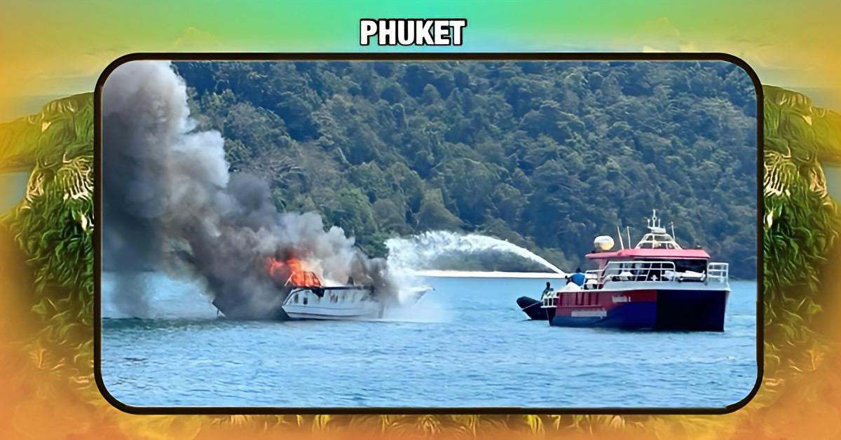 Vijf mensen gewond geraakt bij  brand op een speedboot in Zuid-Thailand.