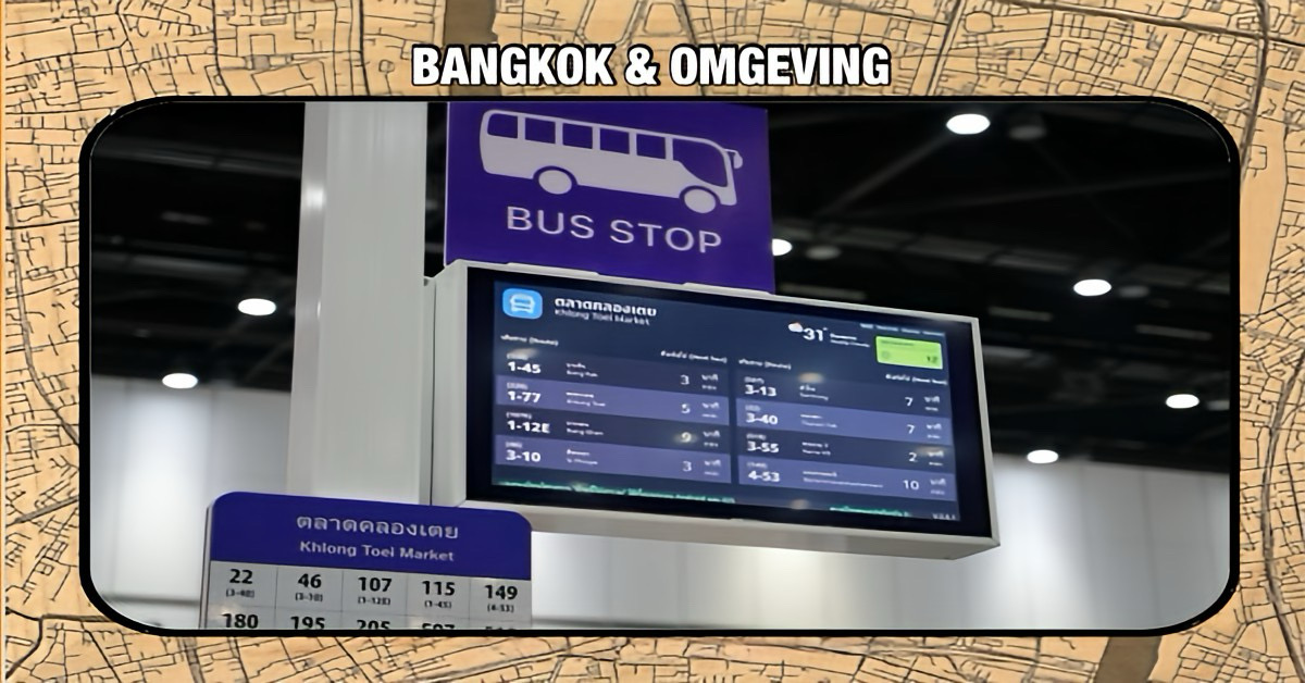 Bangkok gaat de bushaltes in de stad met realtime-informatie installeren.