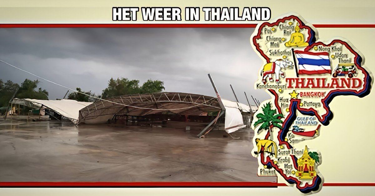 Zomerstormen razen door Thailand, terwijl er flink regen op komst is.