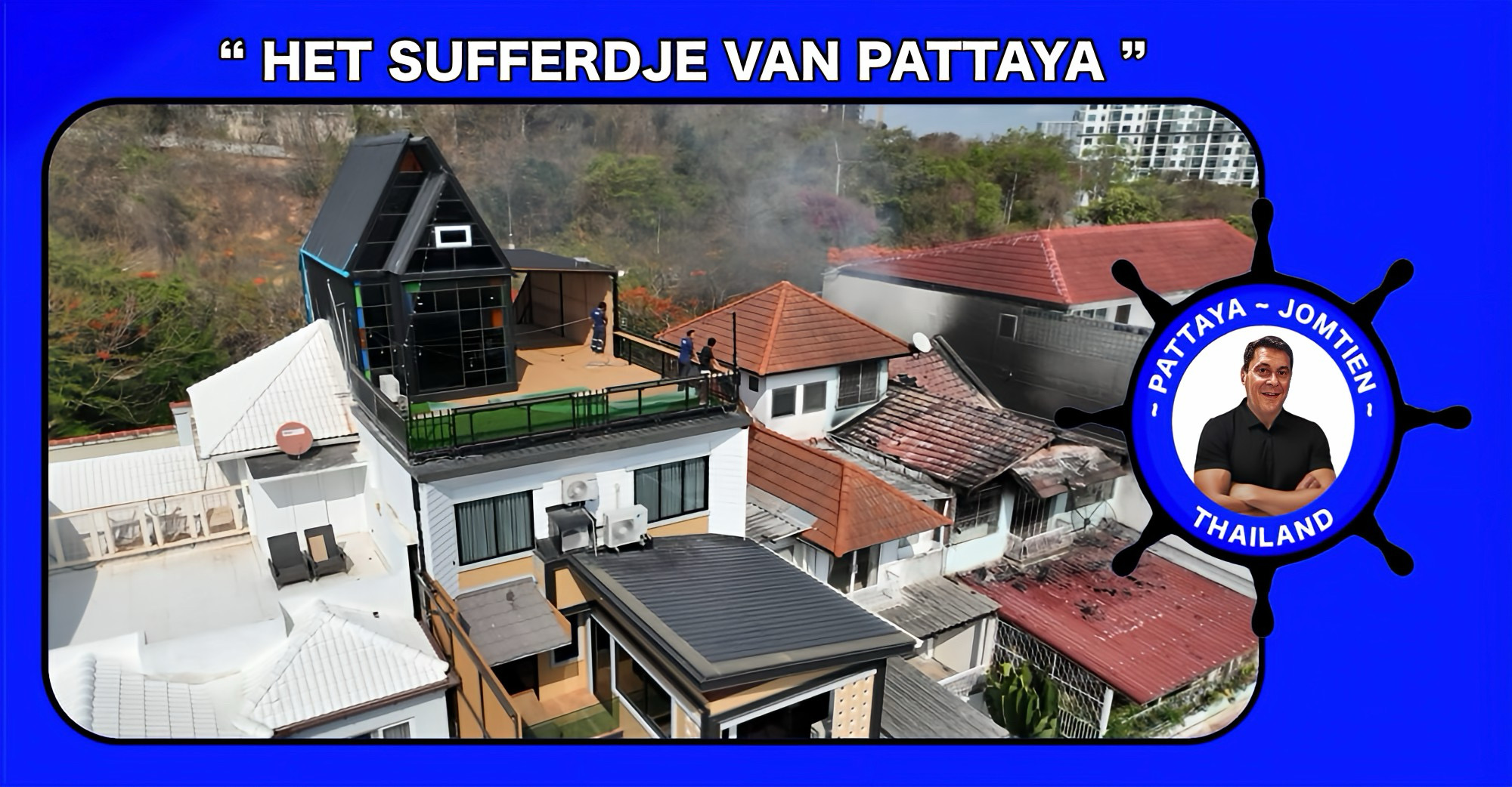 De politie heeft net op tijd een 89-jarige Russische grootmoeder uit een brandend huis aan de Phratamnak Road in Pattaya gered.