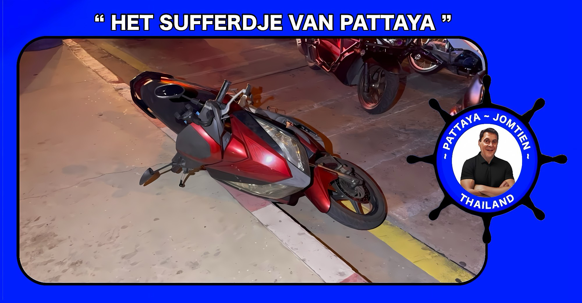 Songkran-nacht eindigt in drama, een jonge Myanmarees, zwaargewond geraakt na een botsing en een val van de Laem Bali Hai-brug in Pattaya.