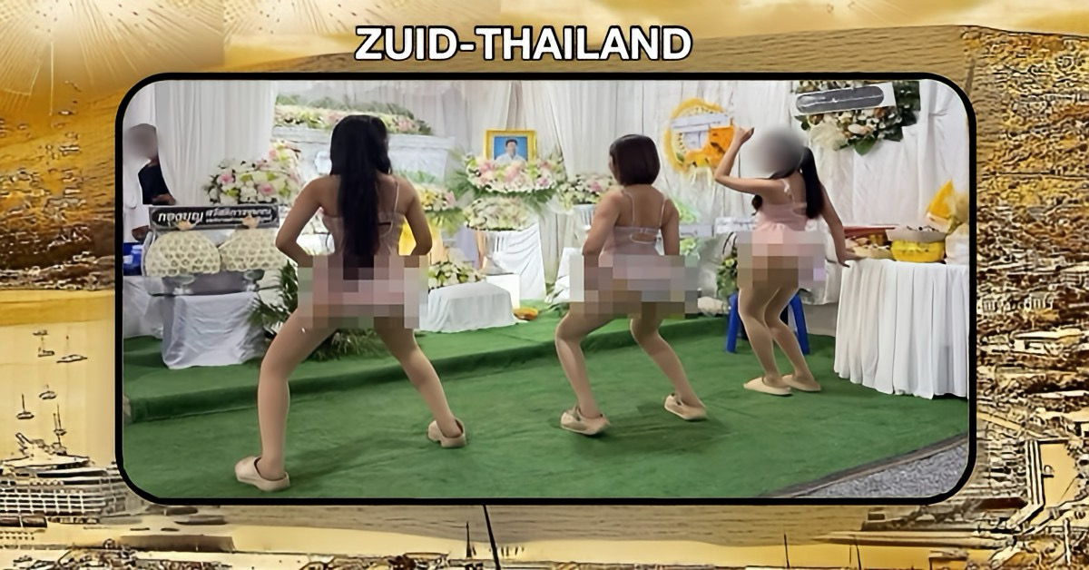 🎥 | Een familie in Zuid-Thailand vervulde Winit’s laatste wens met sexy danseressen bij zijn uitvaart.