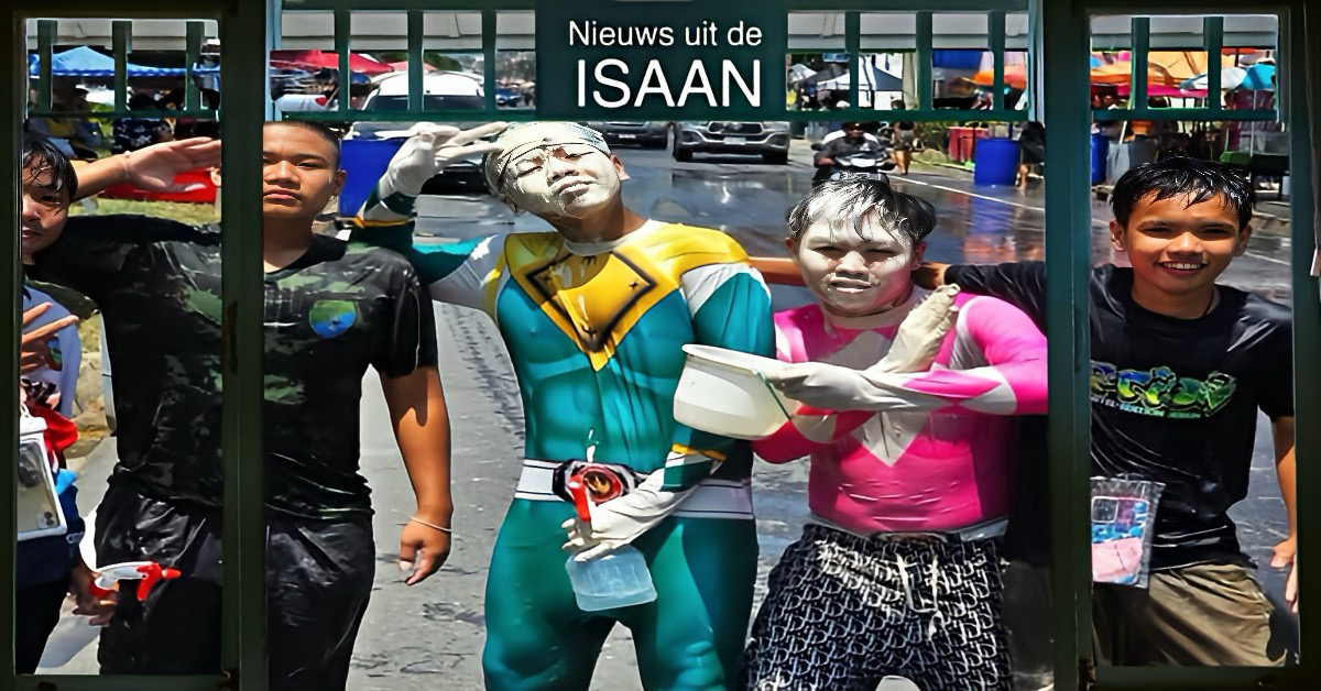 In het Noordoost-Thailand gelegen Pak Chong was het tijdens de laatste dag van het Songkran-festival een drukte van jewelste.