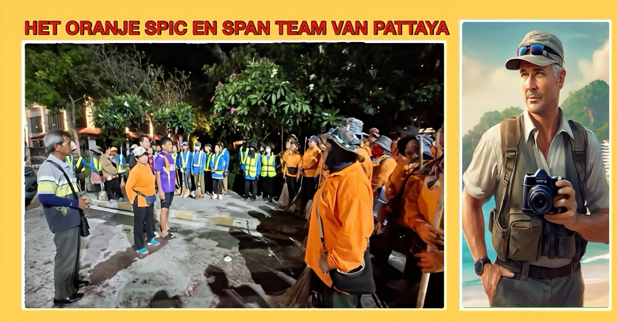 Respect voor de oranje ridders van Pattaya, voor zonsopgang zag deze stad er vandaag na de Wan Lai-viering, weer uit om door een ringetje te halen.