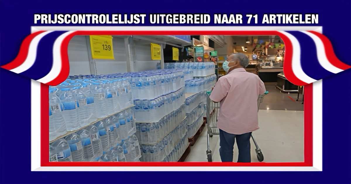 Thailand heeft flesjes drinkwater en kruidensauzen op op de prijscontrolelijst geplaatst.