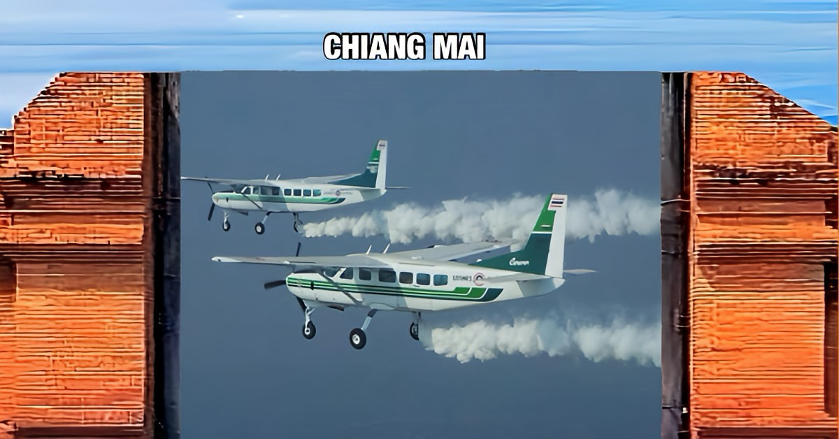 Thailand stuurt regenmaak-vliegtuigen de lucht in om de smog in Chiang Mai te lijf te gaan.
