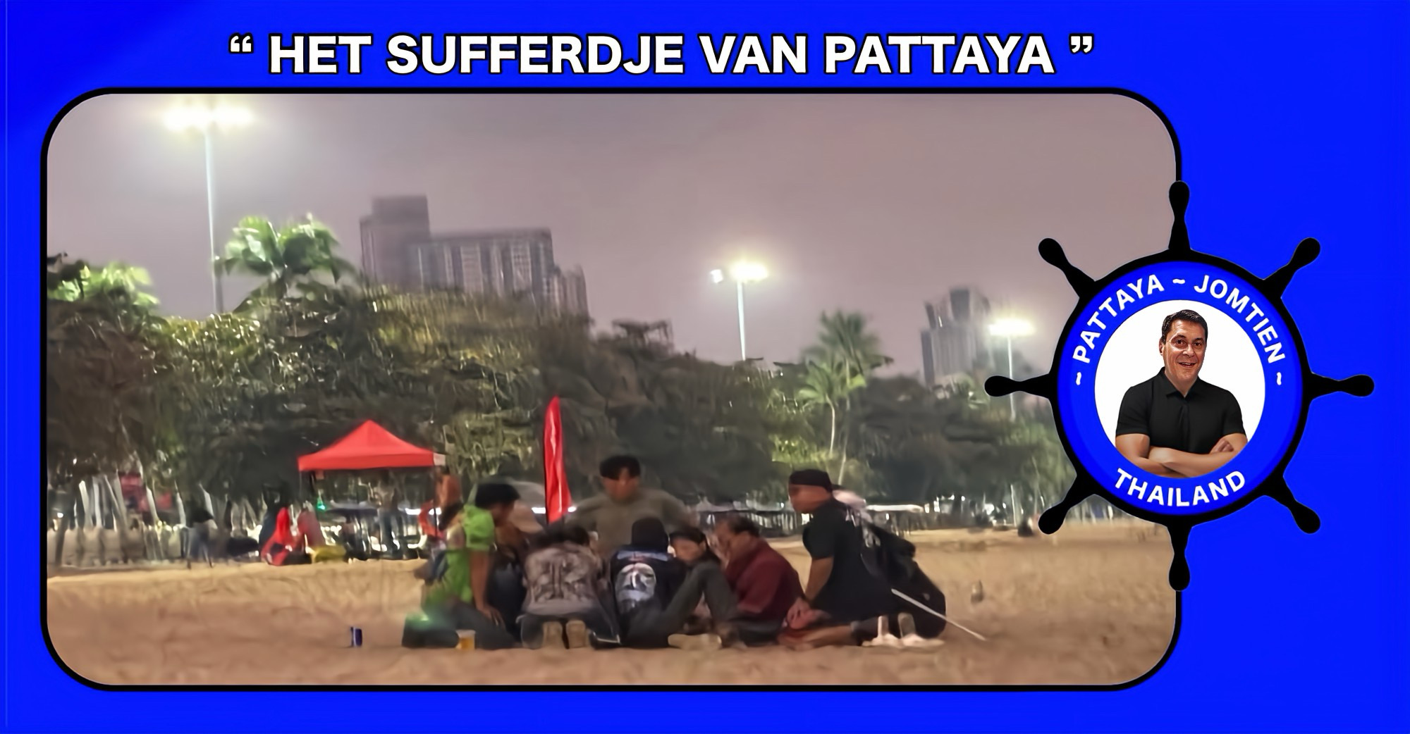 Undercoveractie op het strand van Pattaya leidde vanmorgen tot aanhouding van vier sic-bo gokkers.