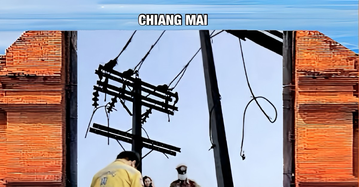 Vanmorgen voltrok zich een schokkend incident in Noord-Thailand, twee aannemers raakte als gevolg van elektrocutie gewond.