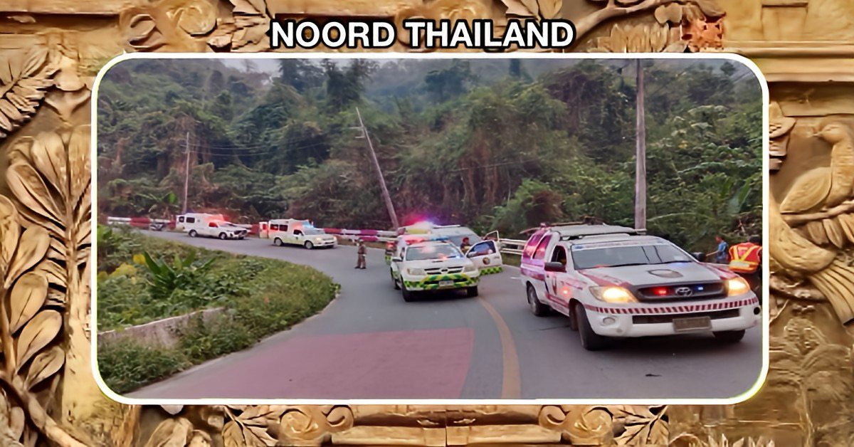 Huiveringwekkend verkeersongeluk in Noord-Thailand resulteert in acht dodelijke slachtoffers waaronder kinderen.