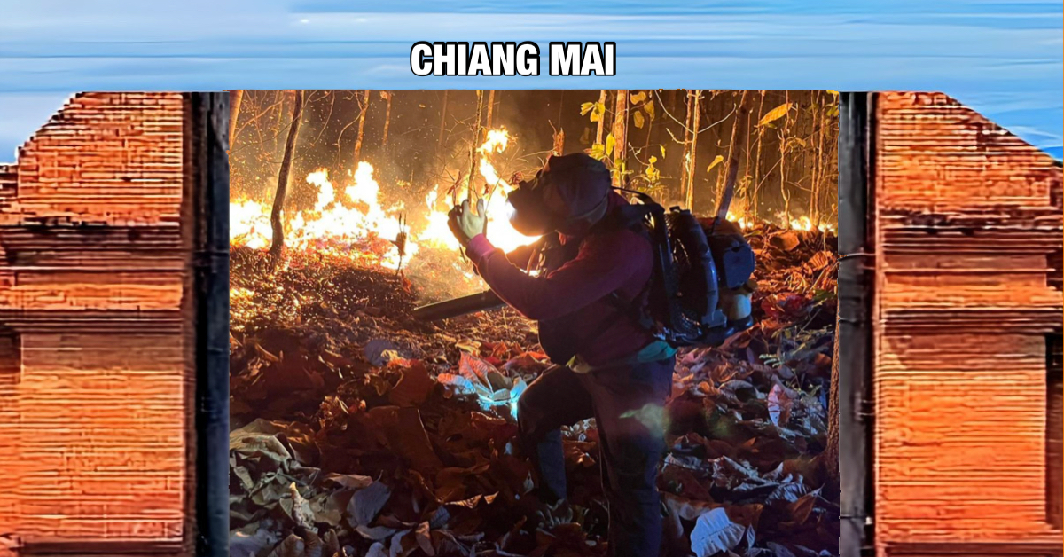 Het is flink aanpoten voor de brandweerlieden die de hevige bosbranden in Noord-Thailand aan het bestrijden zijn.