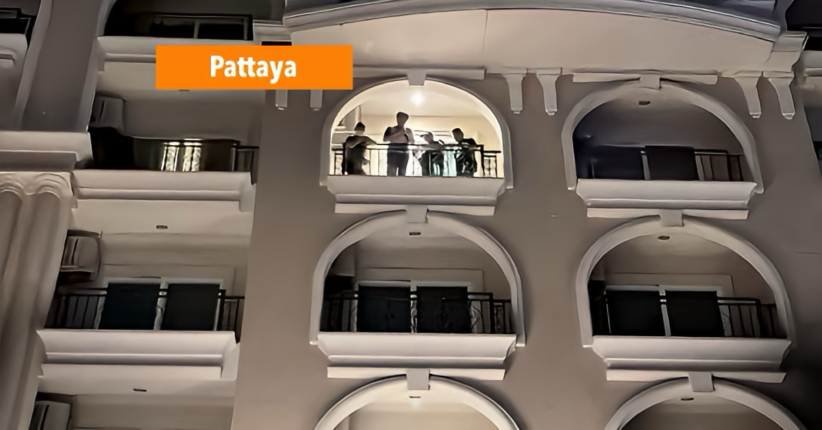 Mysterie rond fatale val in Pattaya: 33-jarige Chinese toerist stort van grote hoogte door glazen dak van LK Crystal Ville Hotel.