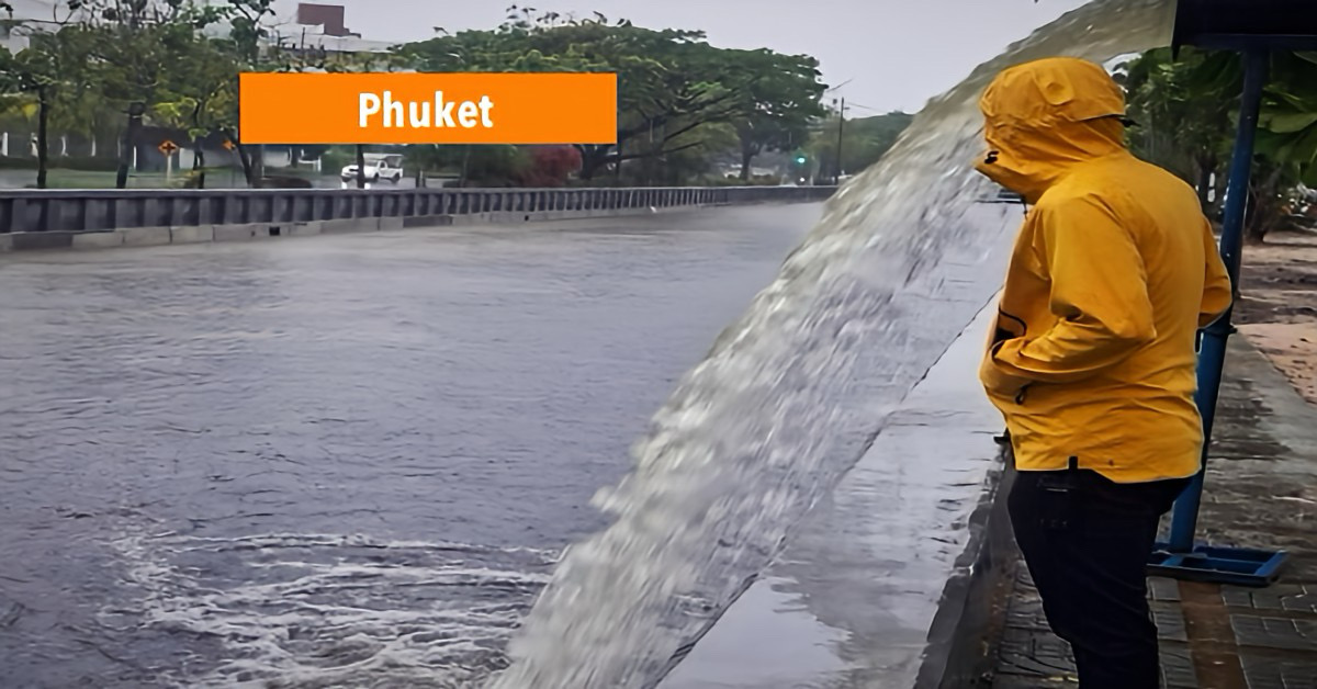 Zware regenval veroorzaken overstromingen in Zuid-Thailand, Phuket staat voor een uitdaging meer slecht weer in het vooruitzicht.