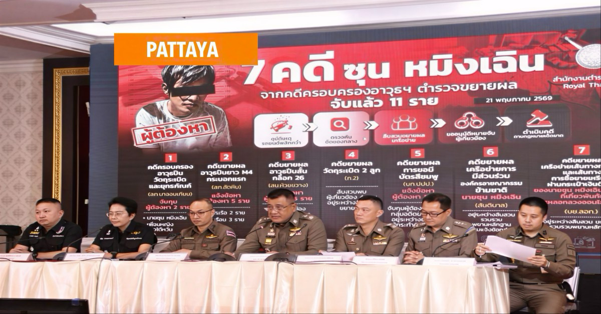 De zaak van de illegale wapens in Pattaya wordt alsmaar groter, de politie onderzoekt de hele handel en wandel van de Chinese verdachte.