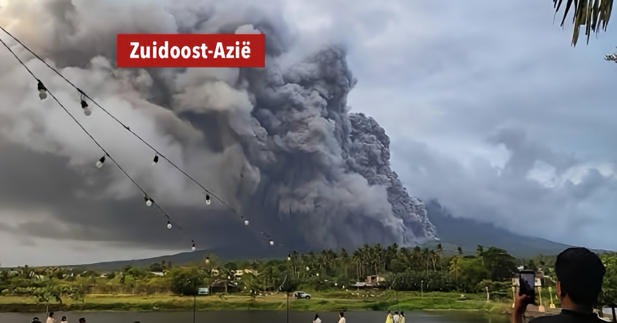 De Mayon‑vulkaan op de Filipijnen is opnieuw ontwaakt, duizenden mensen zoeken een veilig heenkomen, de evacuatie-centra raken vol.