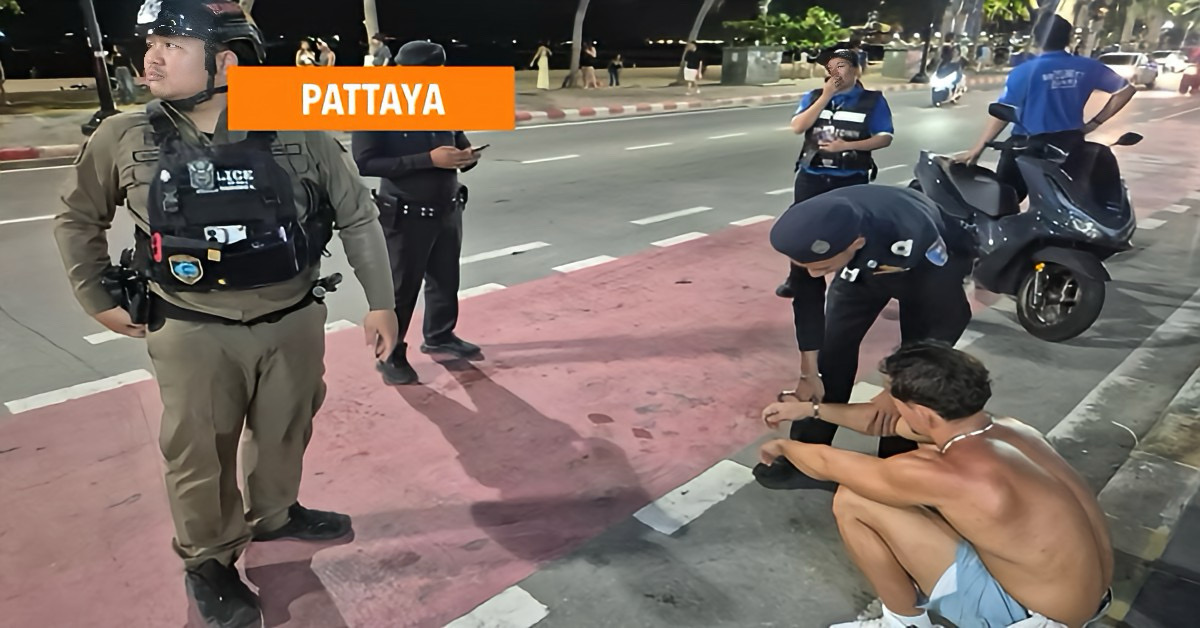 De politie van Pattaya was er “als de kippen bij” om een vechtpartij op het strand te voorkomen.