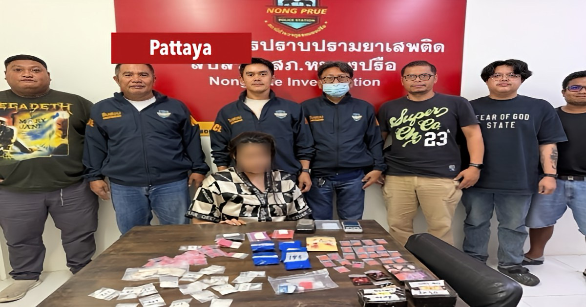 Drugsbende in Pattaya opgerold, bij de inval werden meer dan 1600 Ya-Ba-pillen en ruim 50 gram crystal meth aangetroffen.