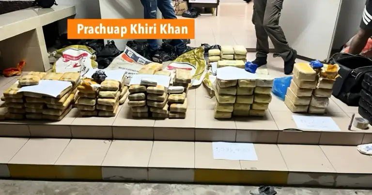 Mega drugsvangst na een alledaagse aanrijding in Centraal-Thailand.