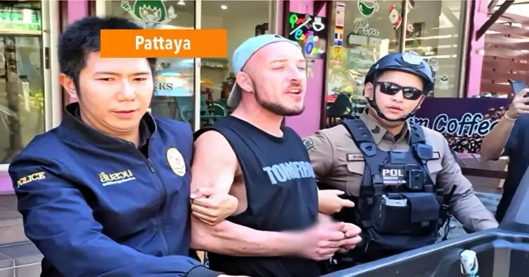 UPDATE: Britse malloot  in Pattaya opgepakt na gooien van bijtende vloeistof naar een Thaise vrouw.