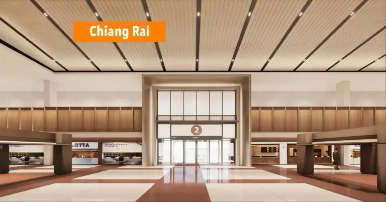 De terminal van de luchthaven van Chiang Rai in het noordelijke Thailand wordt verbouwd.