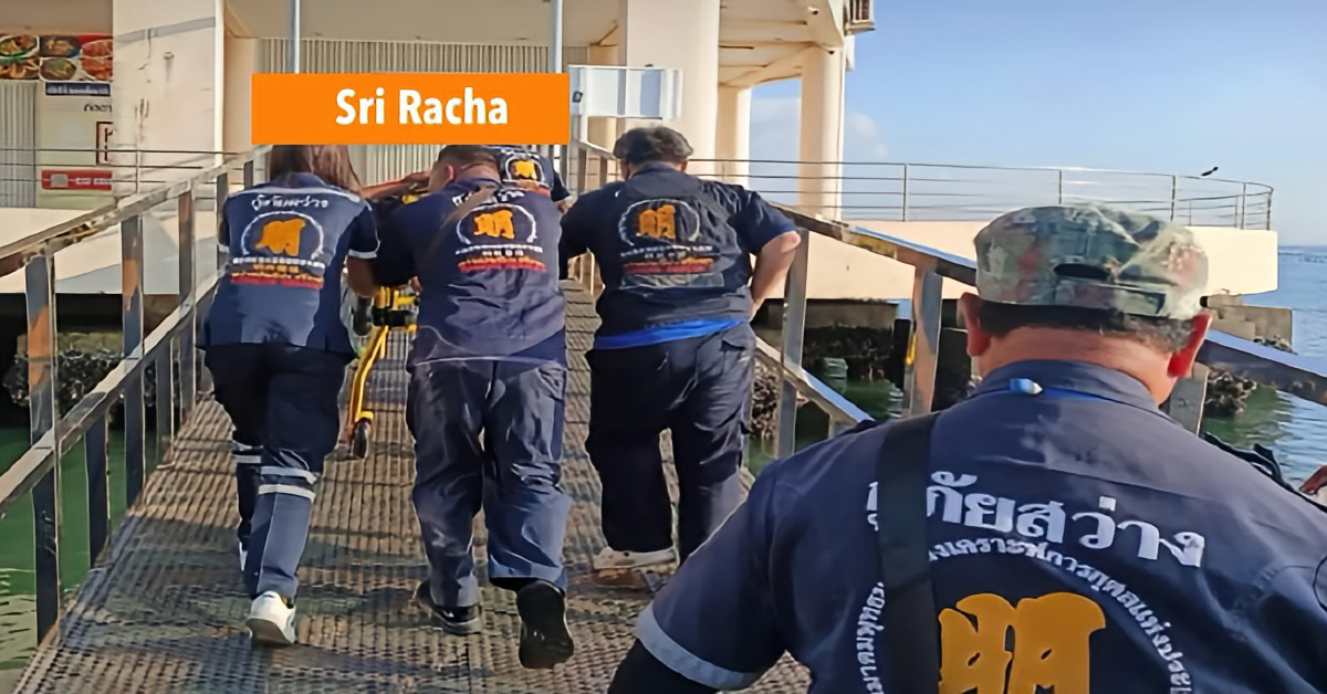 Toeristen-speedboot botst in Oost-Thailand op groter schip waarbij twee toeristen gewond raakte.