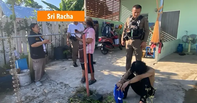 Tumult in Oost-Thailand, nadat een verslaafde man zijn kamer in brand stak, de eigenaar wist ternauwernood het vuur te blussen en voorkwam erger.