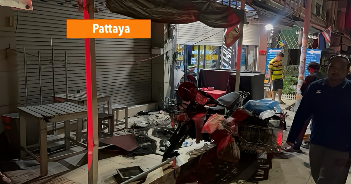 Jonge bink rijdt in Pattaya een straatveger het ziekenhuis in, stadspolitie onderzoekt dit voorval.