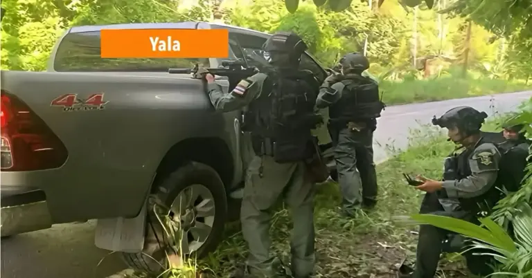 Bij een bomaanslag in Zuid-Thailand zijn zes grensbeambten gewond geraakt, van wie twee ernstig.