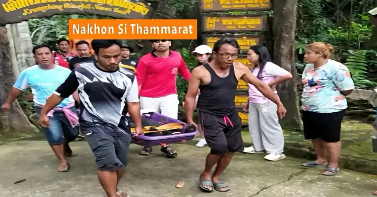 Twee studentes raakten gewond bij een aanval door woeste olifanten bij de Krung Ching-watervallen in Zuid-Thailand.
