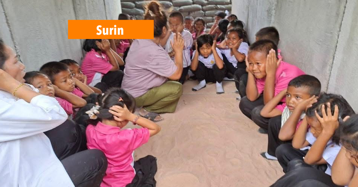 UPDATE: Kleuterschool in Noordoost-Thailand hield gisteren met de oren dicht een noodoefening in een pas gebouwde bunker.