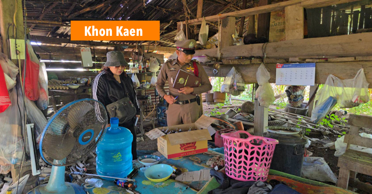Thaise man brengt zijn drinkmaat in Noordoost-Thailand om leven, omdat deze door de gevreesde Phi Pop-geest bezeten was.