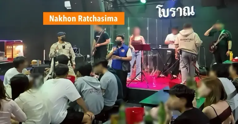 Drugsactie in Noordoost-Thailand leidt tot inval, 13 minderjarigen in een illegale horecagelegenheid aangehouden.
