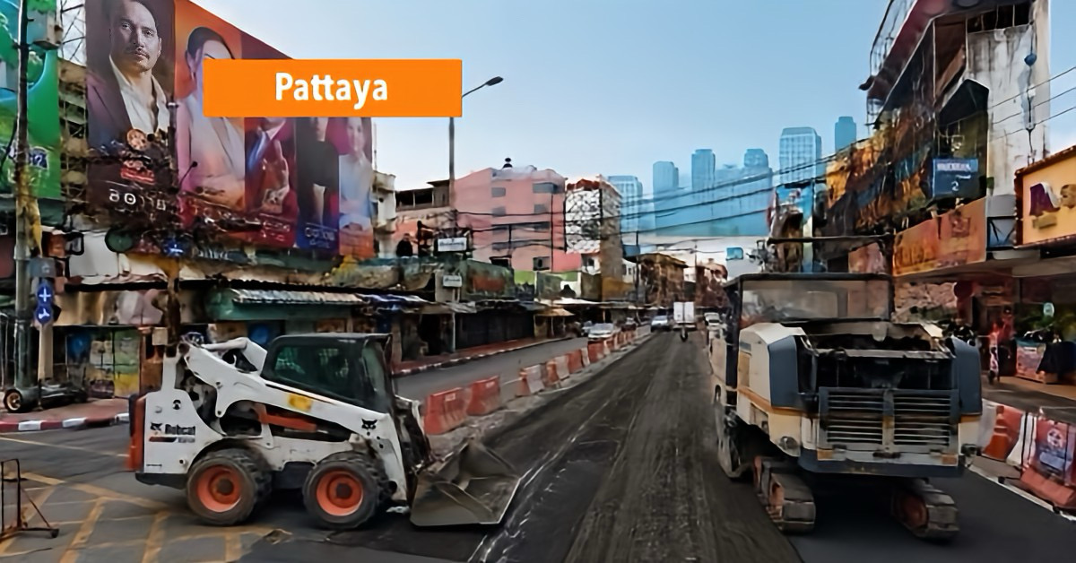 Pattaya renoveert Second Road, vanaf 15 juli zullen er tijdelijke afsluitingen zijn.