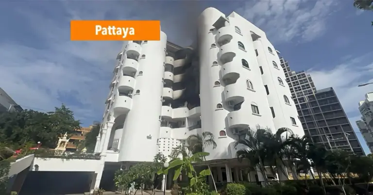 Gasfles op het balkon van een appartement in Pattaya ontploft, bij de ontstane brand  raakte de 72-jarige bewoner ernstig gewond.