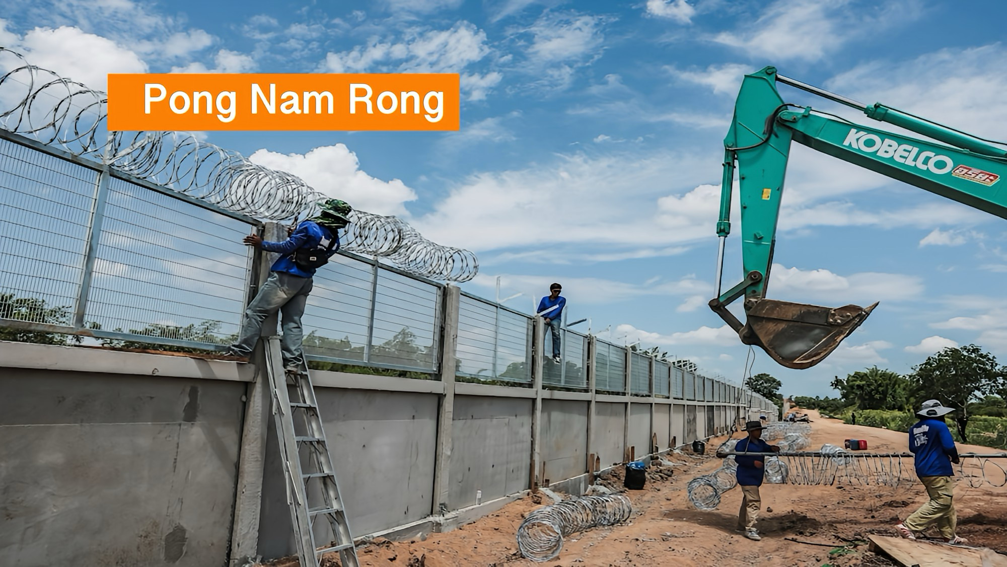 Thailand zet de bouw van het grenshek met Cambodja voort na de confrontaties in 2025, nu voor bijna 45% voltooid.