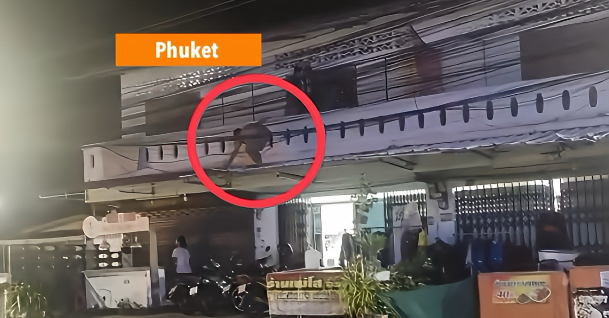 Eigen schuld, dikke bult; dronken geveltoerist valt van een dak in Zuid-Thailand.