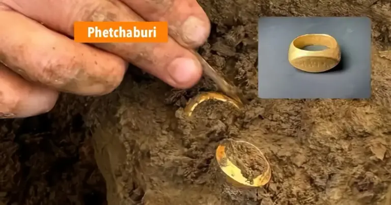 Gouden ringen van 2.000 jaar oud in Thailand gevonden, vermoedelijk eigendom van Indiase koopman.