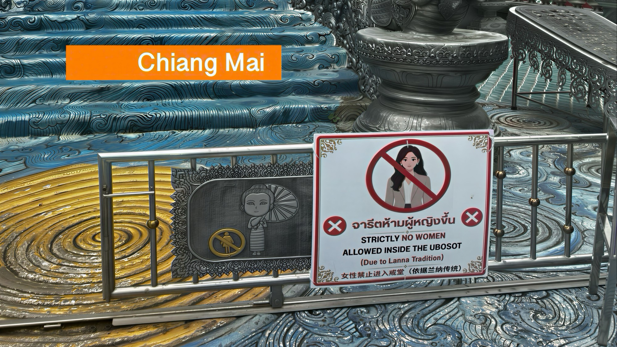 Verbod op vrouwen bij een tempel in Noordoost-Thailand zorgt voor een wereldwijde discussie over gendergelijkheid.